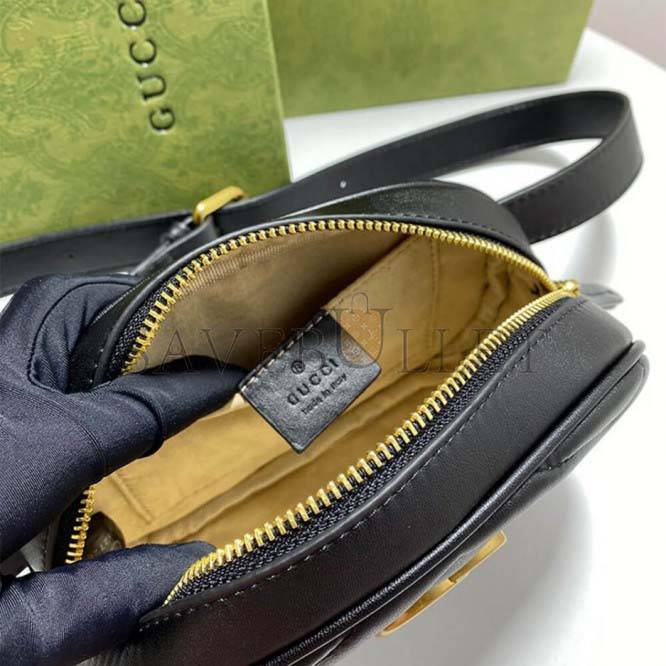 GUCCI MARMONT QUILTED LEATHER BELT BAG 476434 (18*11*5cm) GUCCI MARMONT QUILTED LEATHER BELT BAG 476434 (18*11*5cm)